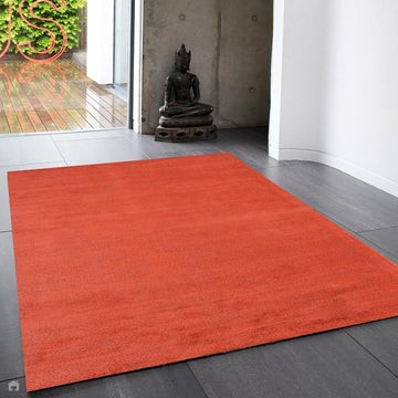 Reko Modern Plain Textured Ribbed Lines Viscose/Cotton Shimmer Flatweave Red Rug-Asiatic Carpets-Rug Love - The Most Loved Rug Store